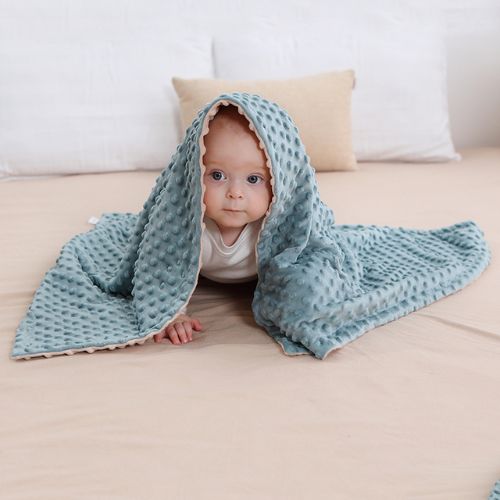 COUVERTURE BÉBÉ | SweetSnooze™ Bleu - Beige - BB - Trésor